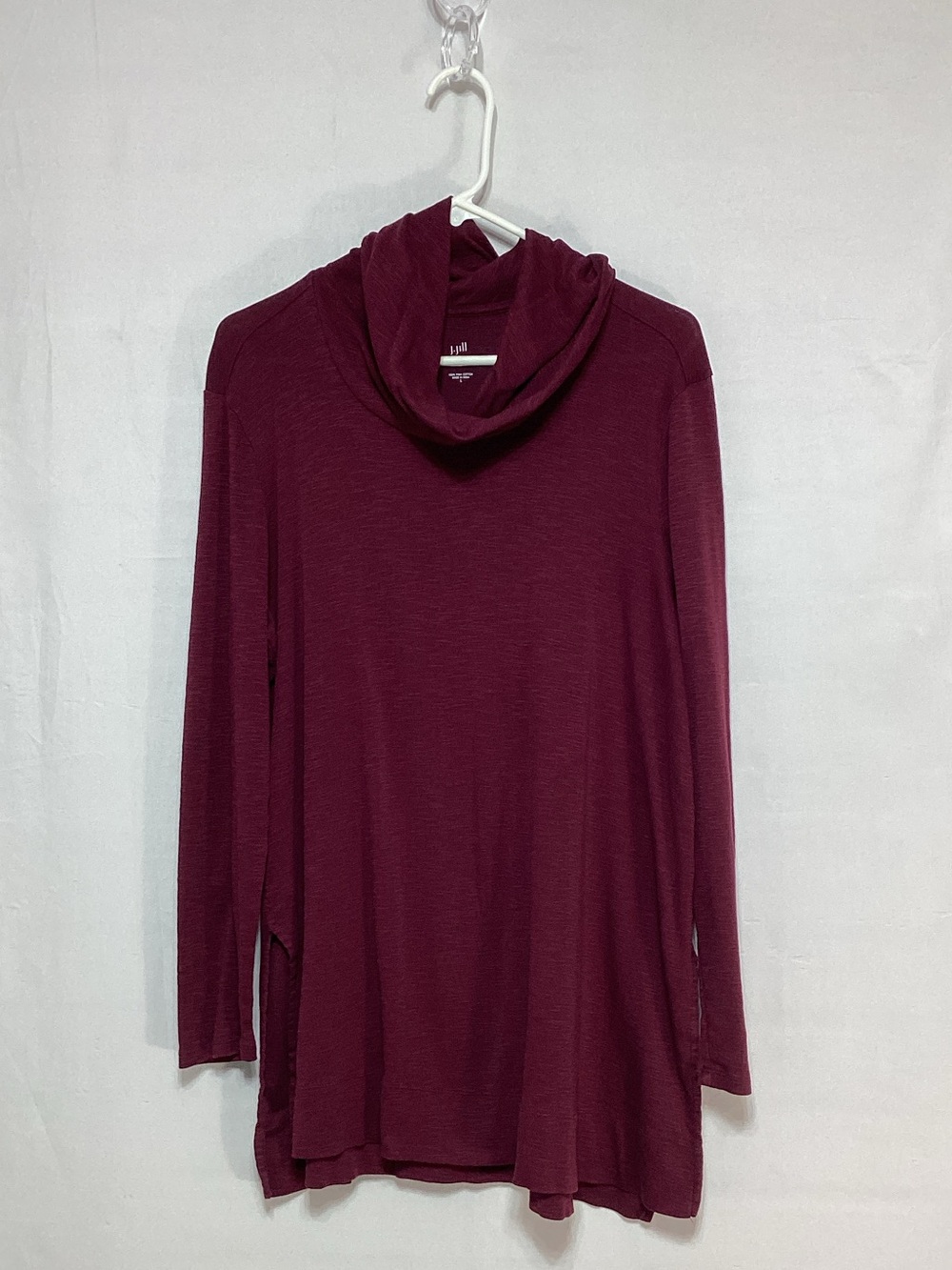 J. Jill Burgundy  Large Cowl Neck Long Sleeve Tunic